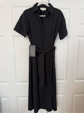 POMANDER PLACE
Black Windowpane Seersucker Zacara Dress Size XS NWOT